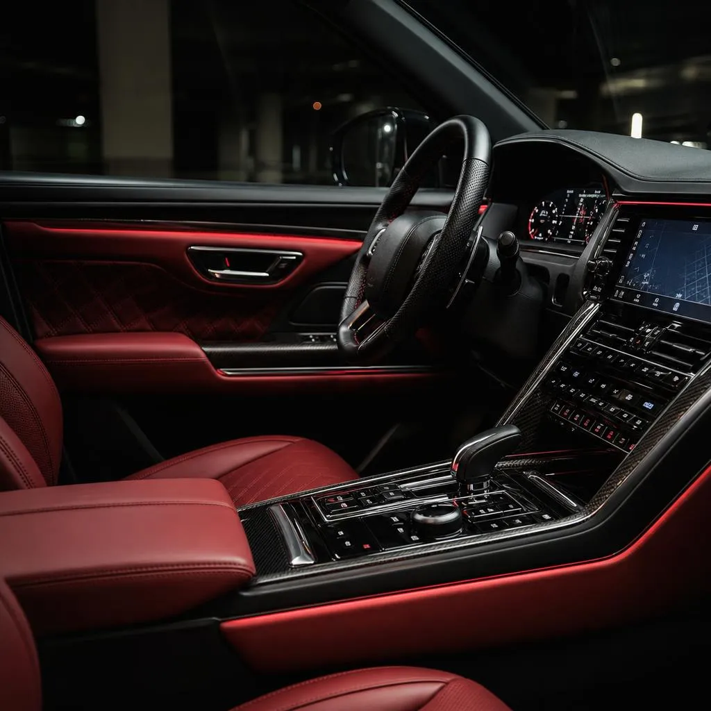 Luxury interior of a Japanese premium import vehicle
