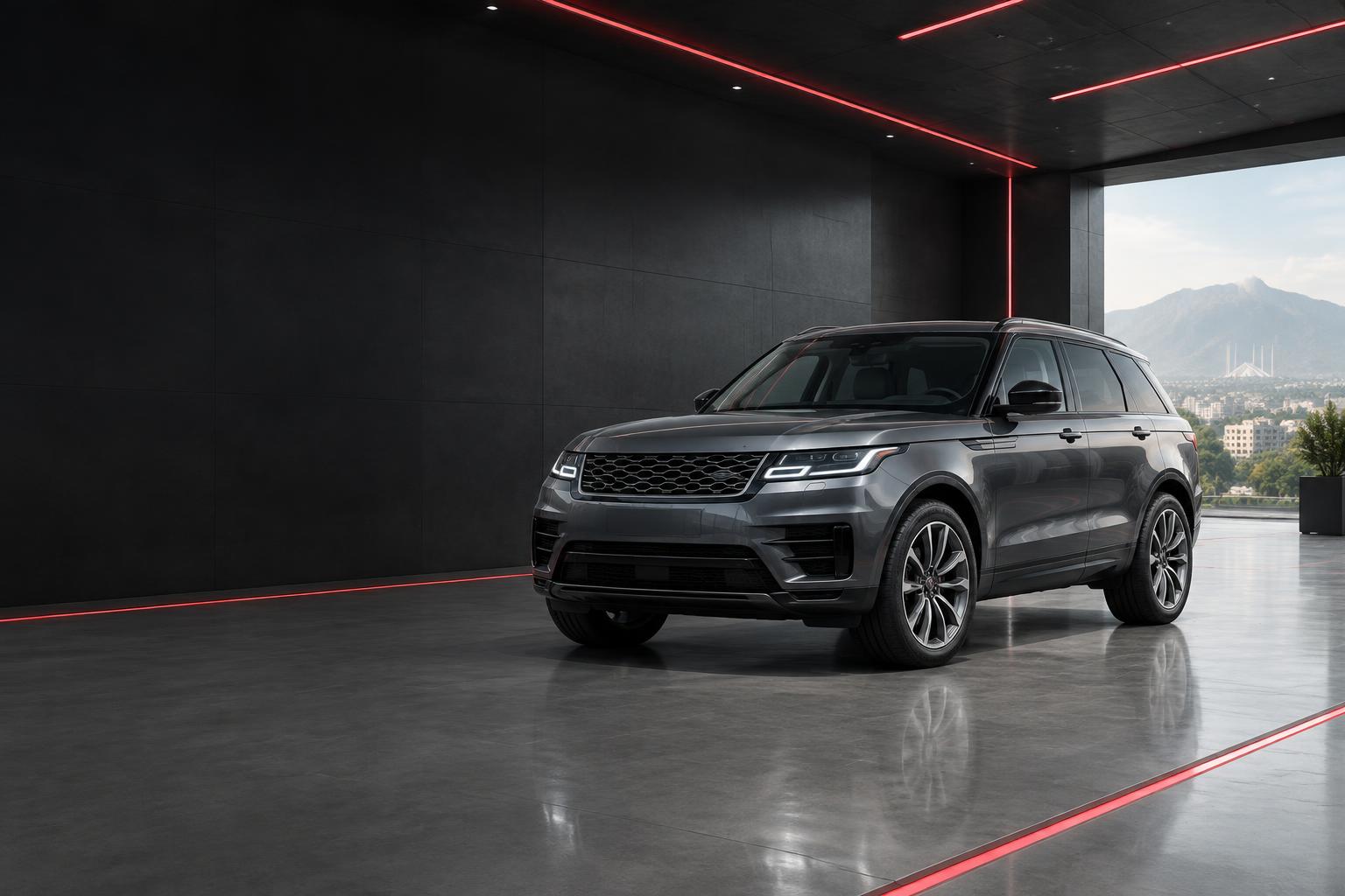 Graphite luxury SUV in the SS Motors vehicle assessment bay
